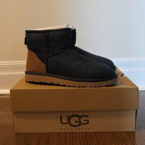 UGG Women's Classic Sheepskin Mini Boots (Navy Color, Size 7)